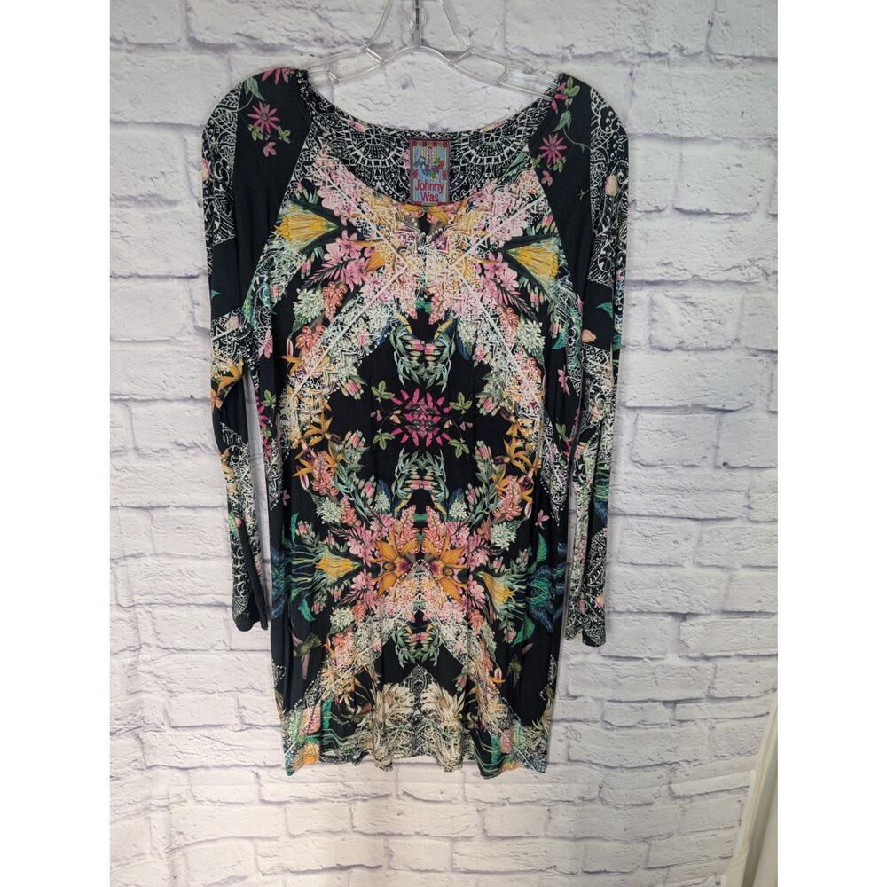 Johnny Was abstract floral tank dress sz XS $185
